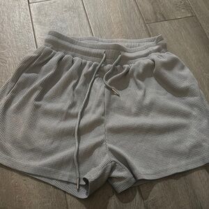 Women's Gray Waffle Knit Shorts